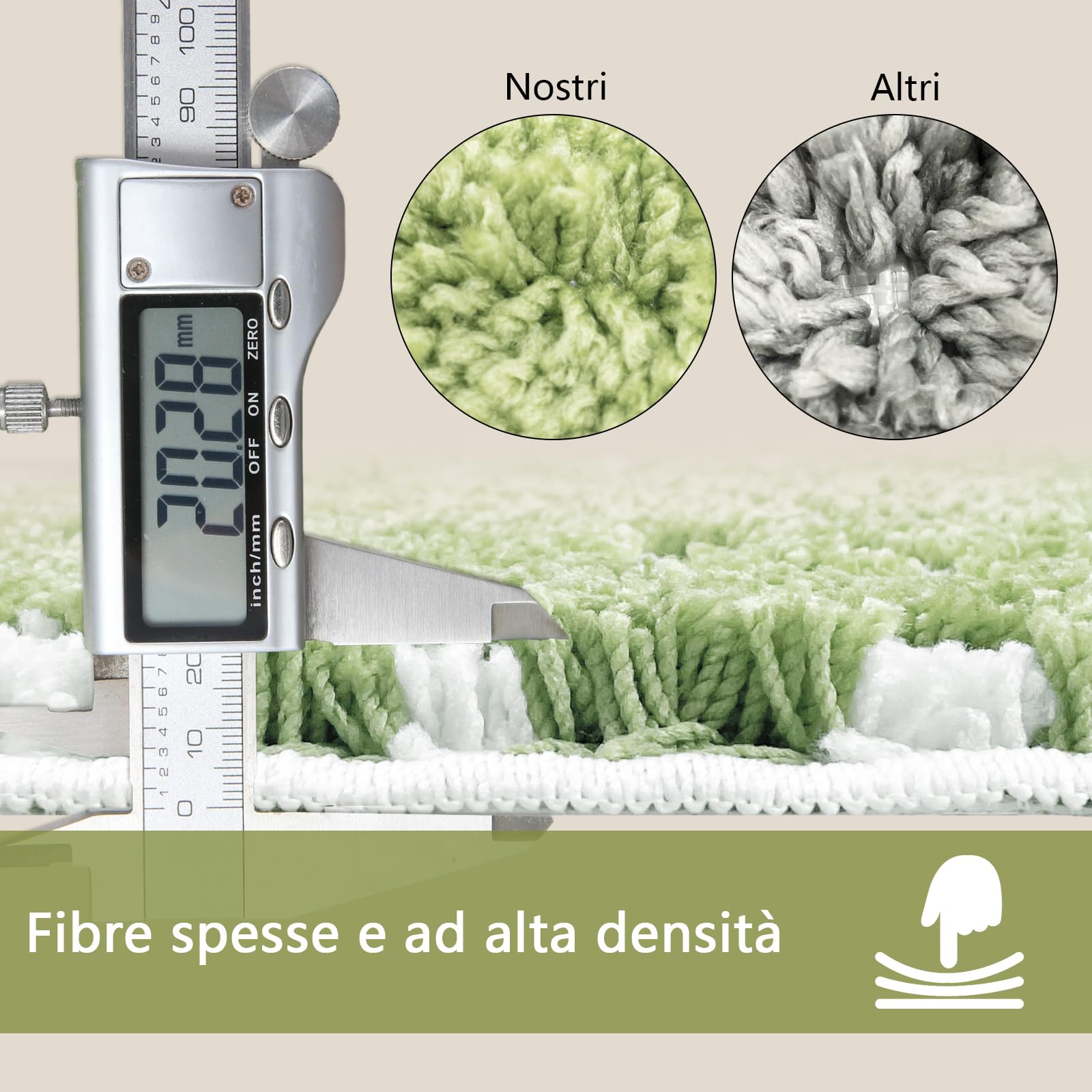 Tappeto da Bagno Verde Salvia Antiscivolo e Assorbente 60x150cm