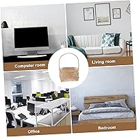 Vista 5 de Cesta tejida con asa Cestas de madera grandes de viruta de ratán Contenedor de almacenamiento Artículos para el hogar