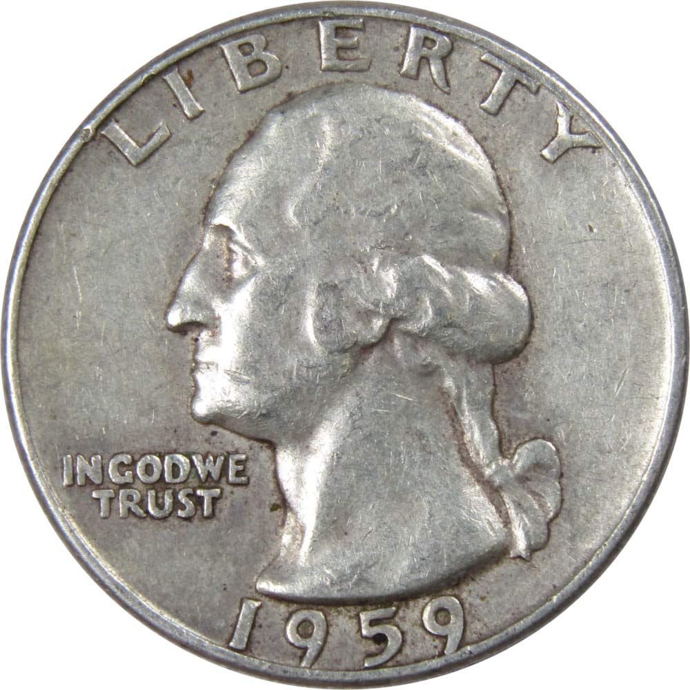 1959 D Washington Quarter Circulated Silver 25c Coin Collectible