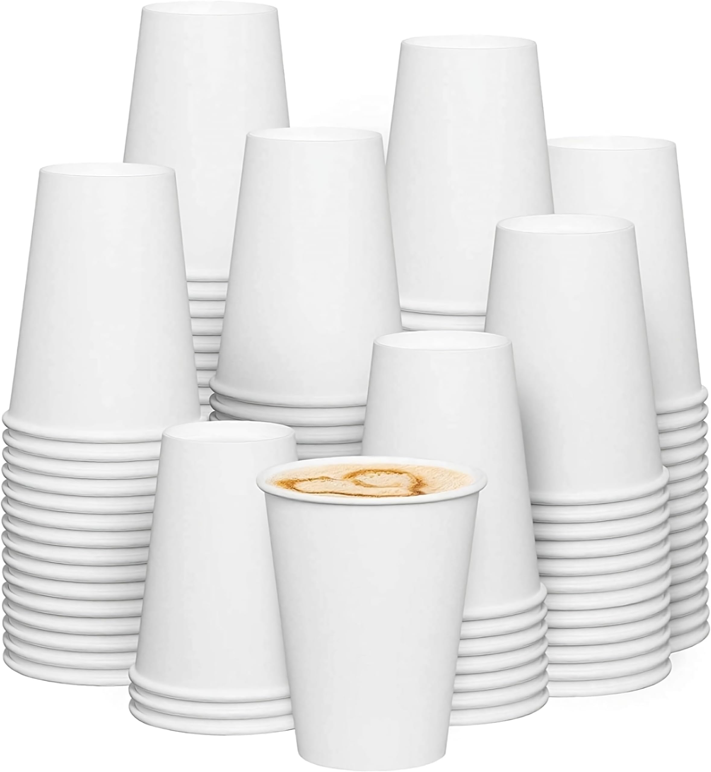 50 Pcs – 8 Oz/240 ML – AL FAKHAMA White Disposable Paper Cups for Hot & Cold Drinks