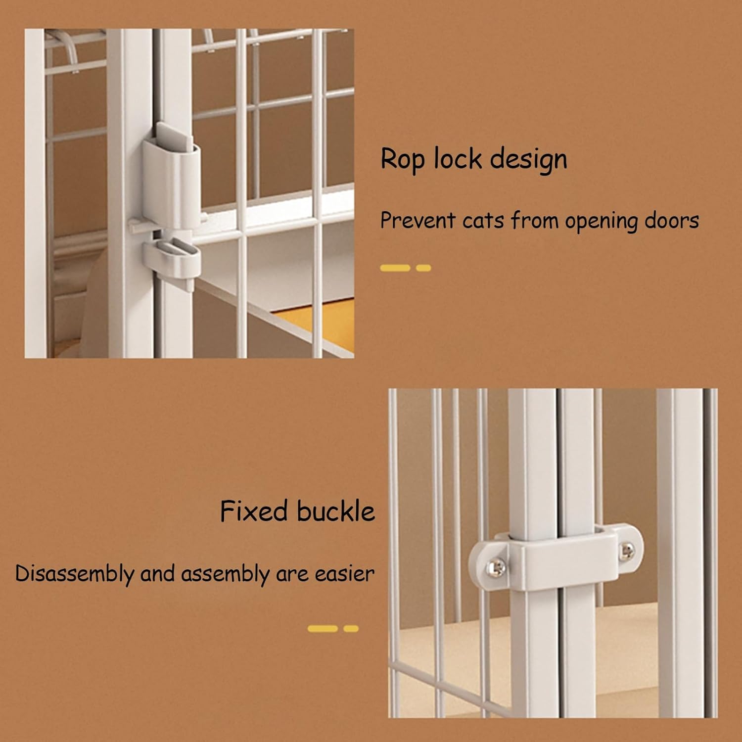 Cat Cages Indoor, Metal Playpen Enclosure Detachable, DIY Exercise Place, Cat Enclosures for 1-2 Cats, Adopt Drop Lock Design (Color : Black, Size : 47.2x23.6x23.6in)