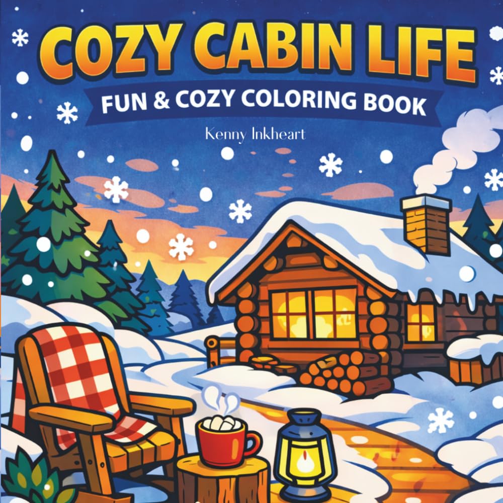 Cozy Cabin Life: A Fun & Cozy Coloring Book for Kids & Adults