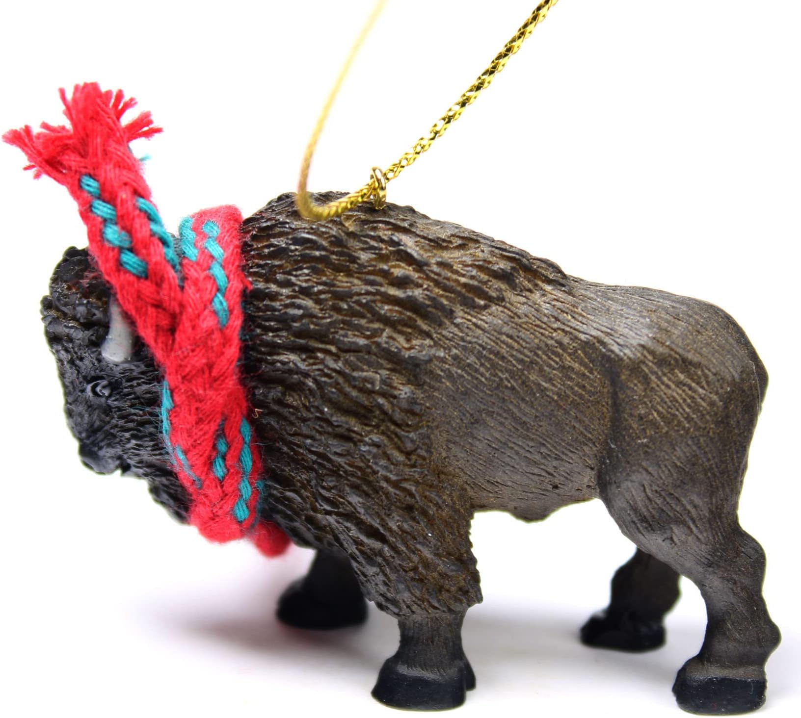 Buffalo Tiny Miniature One Christmas Ornament - Delightful! (Red)