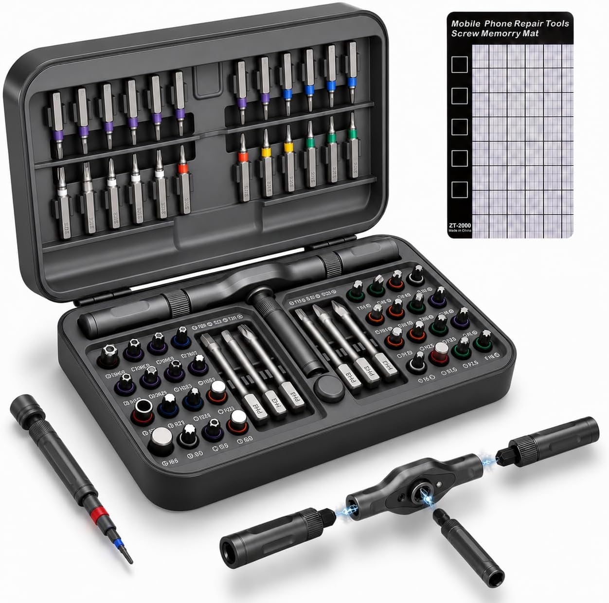 Dylife 66 in 1 Magnetic Ratcheting Screwdriver Set with Detachable Handle | S2 Steel Bits, Flexible Shaft for Electronics, Computer, Furniture, Bike, DIY