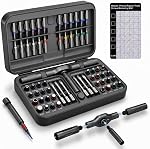 24 en 1 Jeu de tournevis magnétique, DIY Cliquet Mini Set de tournevis amovible auto-assemblage Kit à tournevis de précision, magnétique DIY Kit d'outils de précision pour PC Vélo de montre mobile
