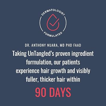 Foundation Skincare UnTangled Hair Vitamins (60-day supply) - Collagen & Biotin Supplement for Women & Men, Visibly Thicker, Faster Hair Growth