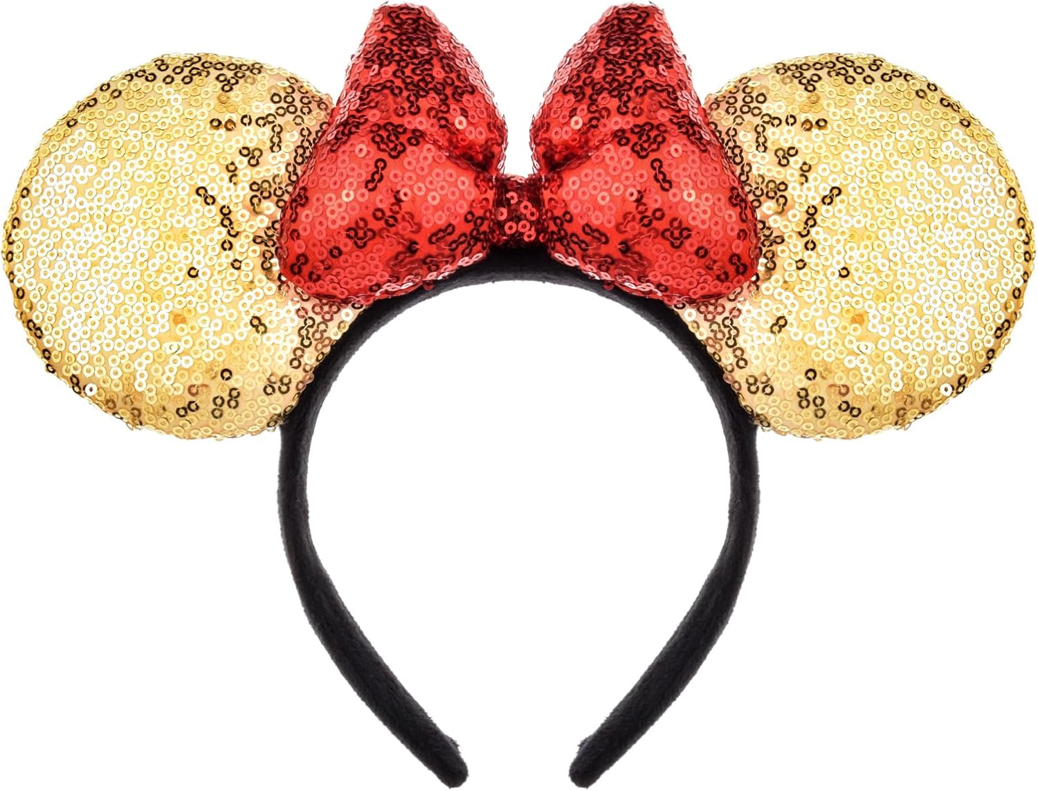 A Miaow 3D Black Mouse Sequin Ears Headband MM Glitter Butterfly Hair Clasp Park Supply Adults Women Photo Accessory