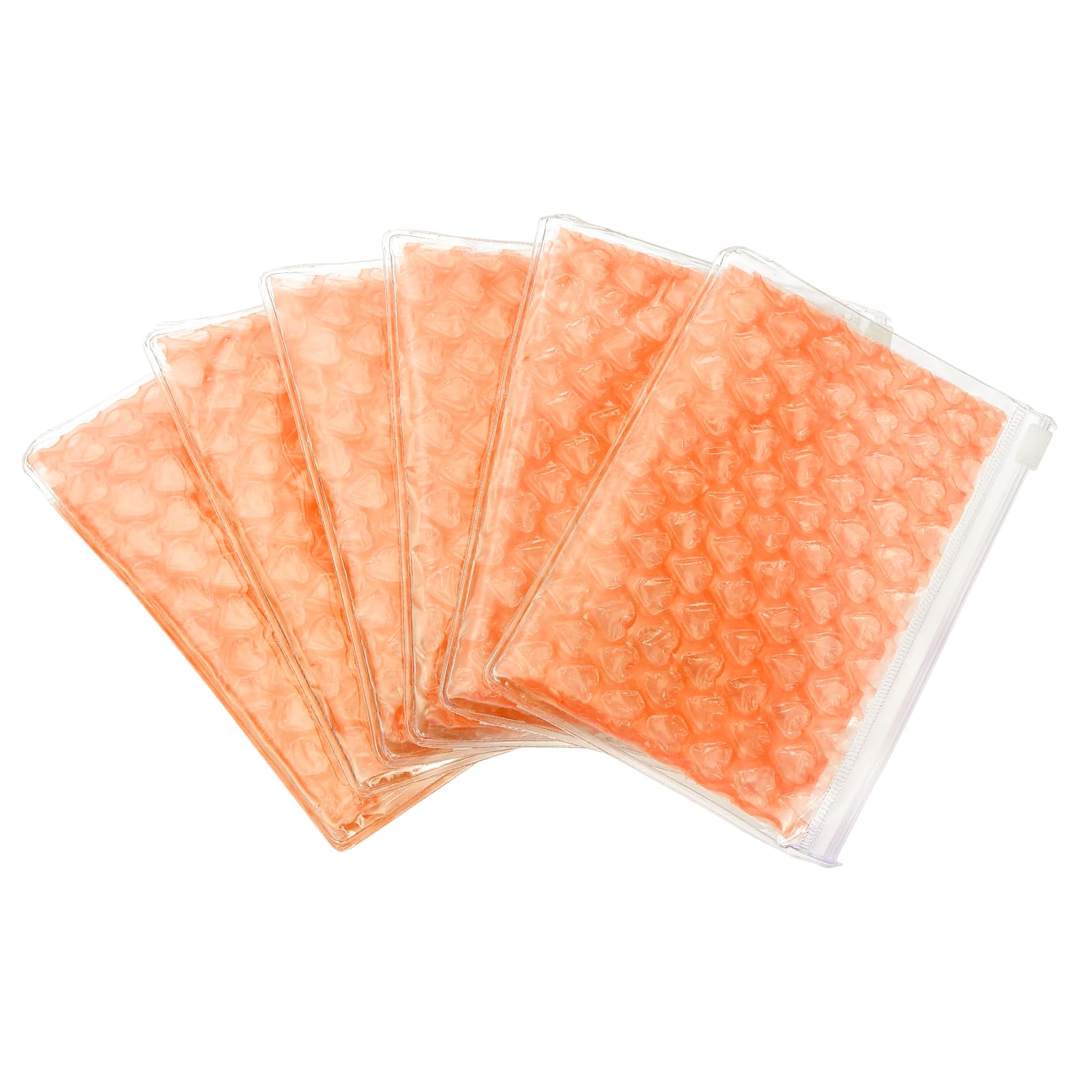 PATIKIL Clear Bubble Bags, (22 x 15cm, Orange Yellow) (6 Pcs), Lightweight Economic Heart Bubble Wrapping Pouches Zipper Packing Cushioning Bag, Suit for - Mailing Shipping/Packaging