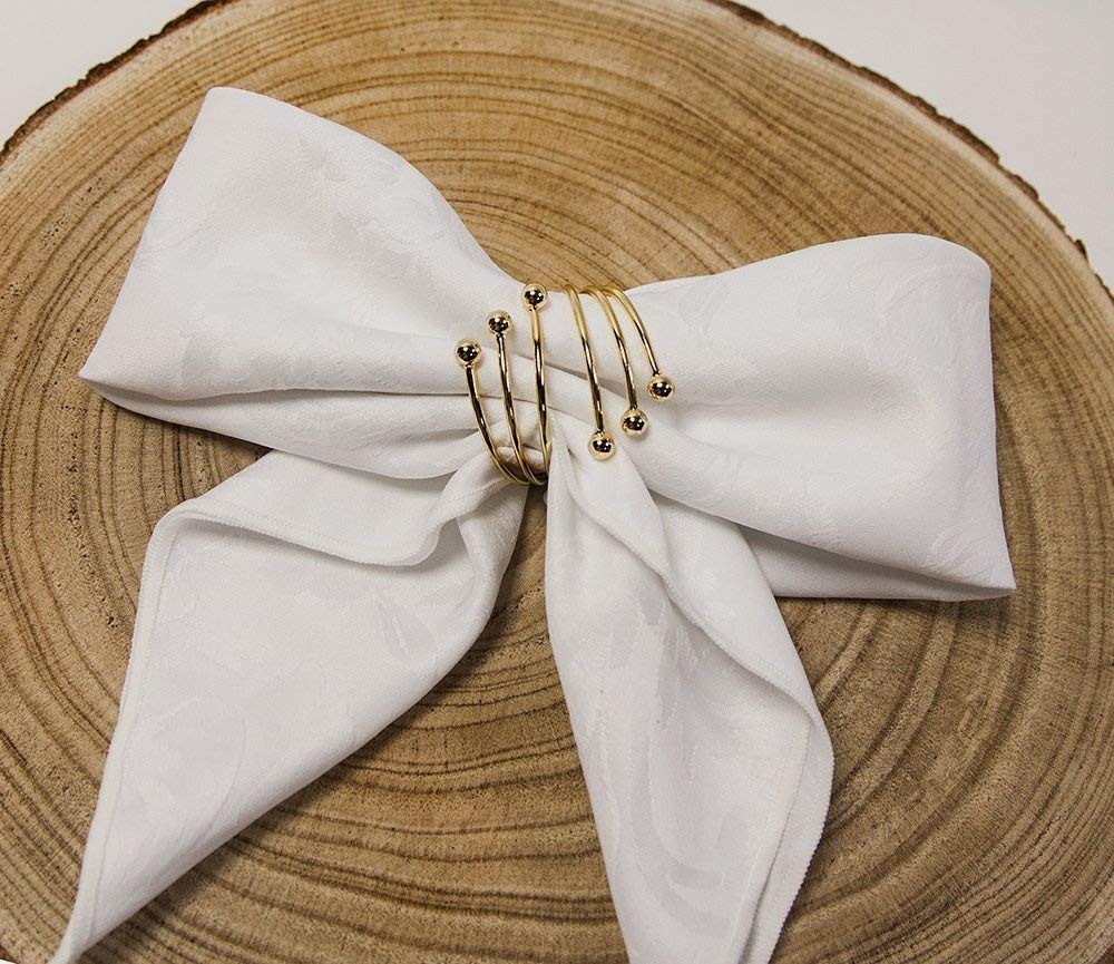 Decor Trader Gold Decor Essentials Spiral Metal Napkin Rings Xmas Dinner Wedding Pack Of 6 Christmas Deco (Gold)
