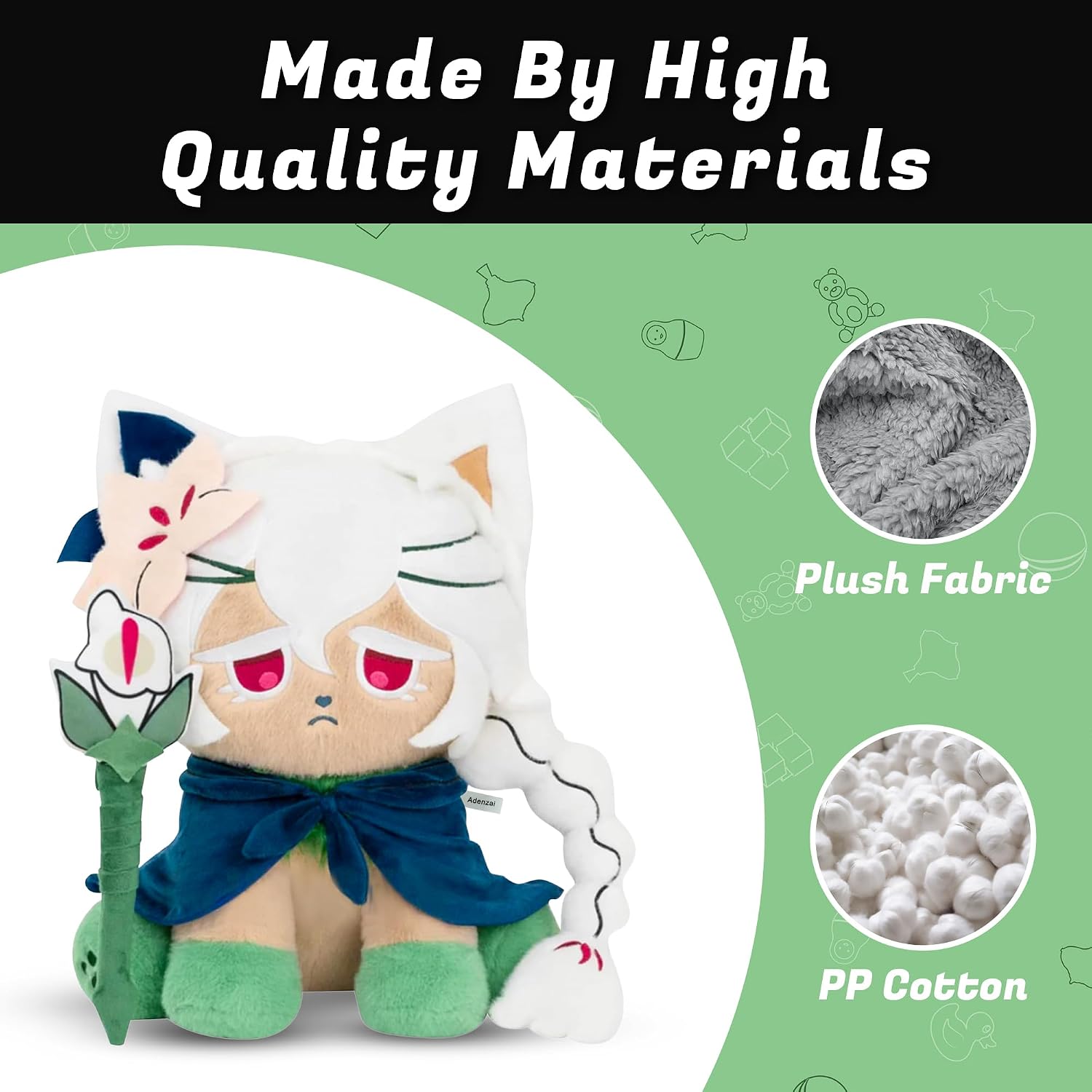 Shadow Milk Cookie Plush Toy, Soft Stuffed Doll, 9.5 Inch, Collectible Character Plushie, for Kids and Adults (White Lily Plush Figurine)