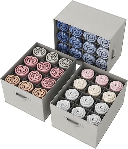 Lifewit Organizador de jeans para armario, cubos de almacenamiento de pantalones de gran tamaño, 12 celdas, organizador plegable de cajones de ropa