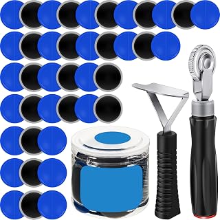 Tallew 80 Pcs Tire Repair Patch 58 mm Tyre Puncture Repair Patch Car Round Natural Rubber Tire Patch Automotive Tire Repair Kits