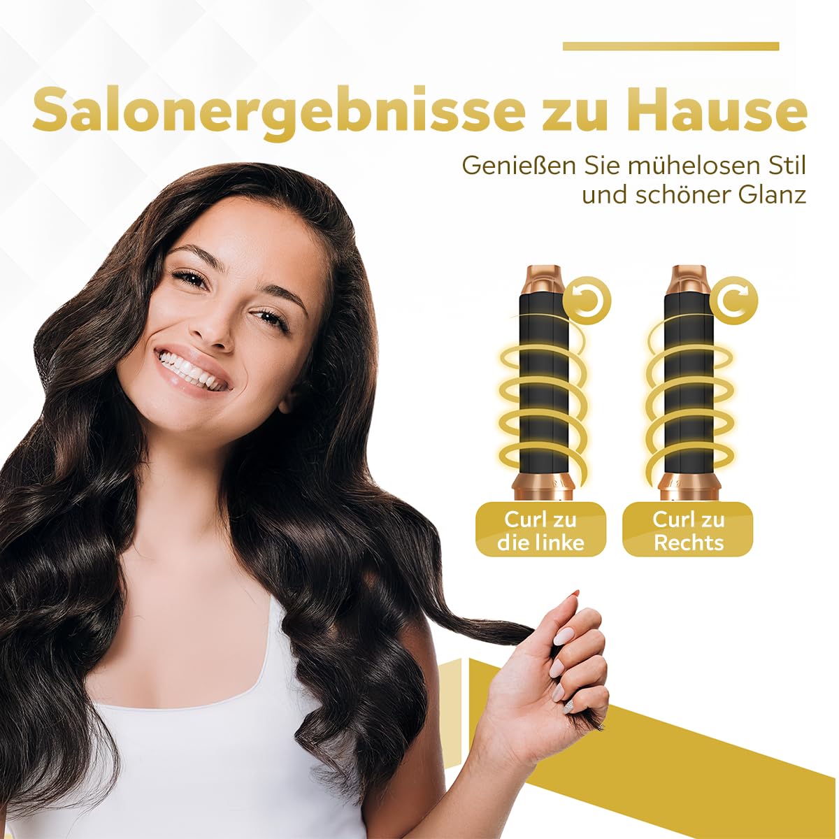 Fleau Beauty Haarbürste – PRO Edition – Multistyler – Lockenbürste – Airstyler – Stylingbürste – Hairstyler – 6 in 1 Set – Weiß