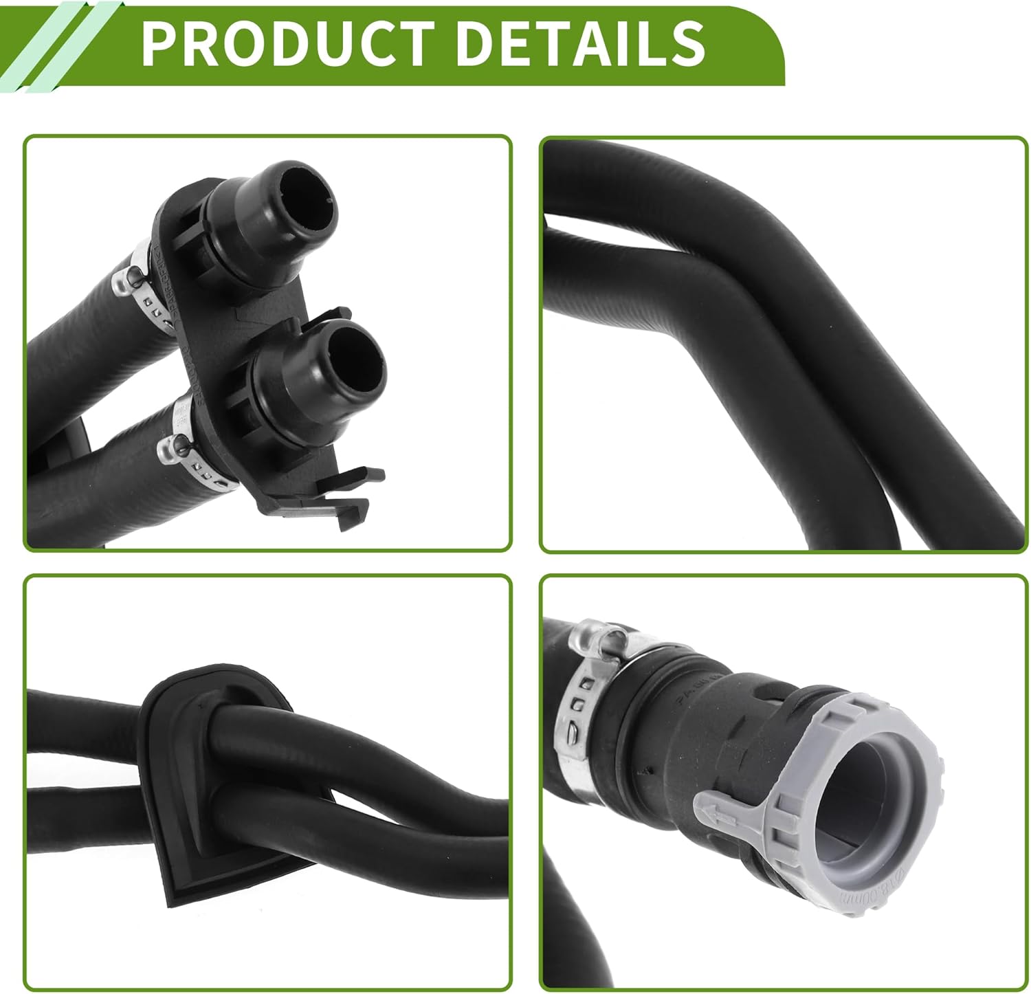 No.LR004074 HVAC Heater Hose Assembly for Land Rover Discovery Sport 2015-2020 Good Sealing Black Engine Radiator Hose Rubber 1 Pc