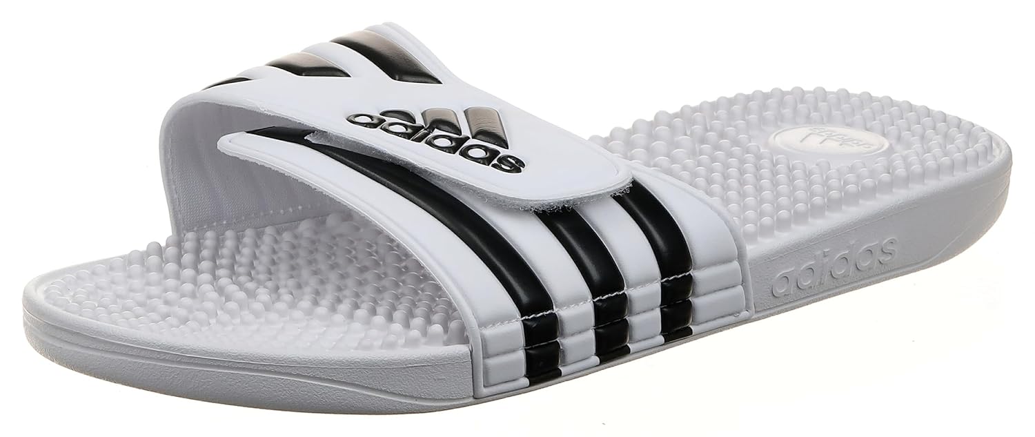 Adidas mens ADISSAGE FTWWHT/CBLACK/FTWWHT Slipper 11 UK (F35573