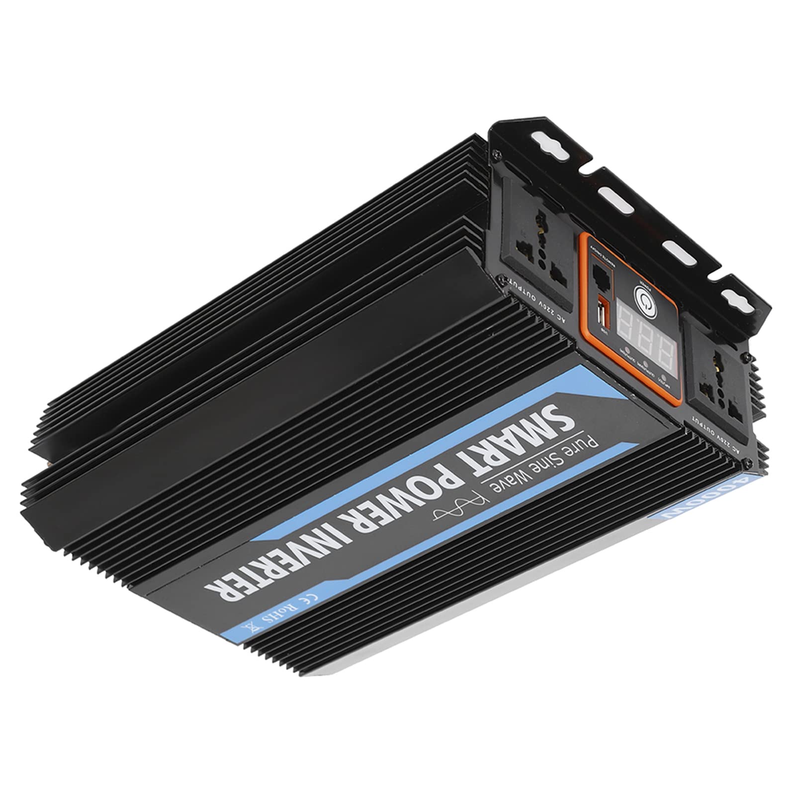 Bediffer 12 V do 220 V 1500 W Czysty Sinus Przetwornica Napięcia Transformator, Falownik Uniwersalny Pasuje do Samochodu, Czarny + Niebieski