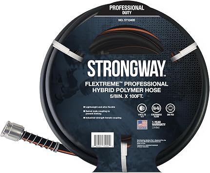Strongway Flextreme Water Hose, 5/8in. x 100ft., 5/8in. Connection, 300 PSI, Model# FLXP58100SW