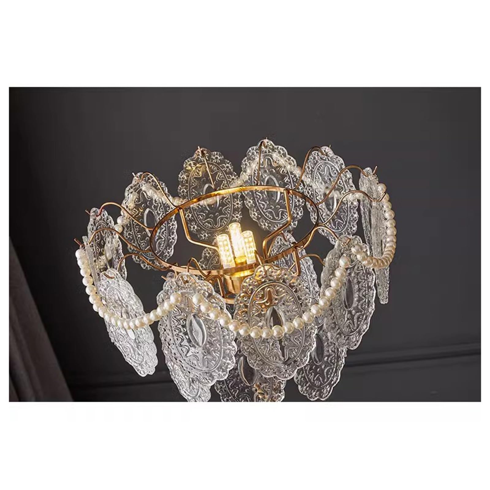 Affascinante Lampada da tavolo in cristallo con controllo a pulsante in comodino in foglia di for la camera letto della ragazza Arredamento per la casa