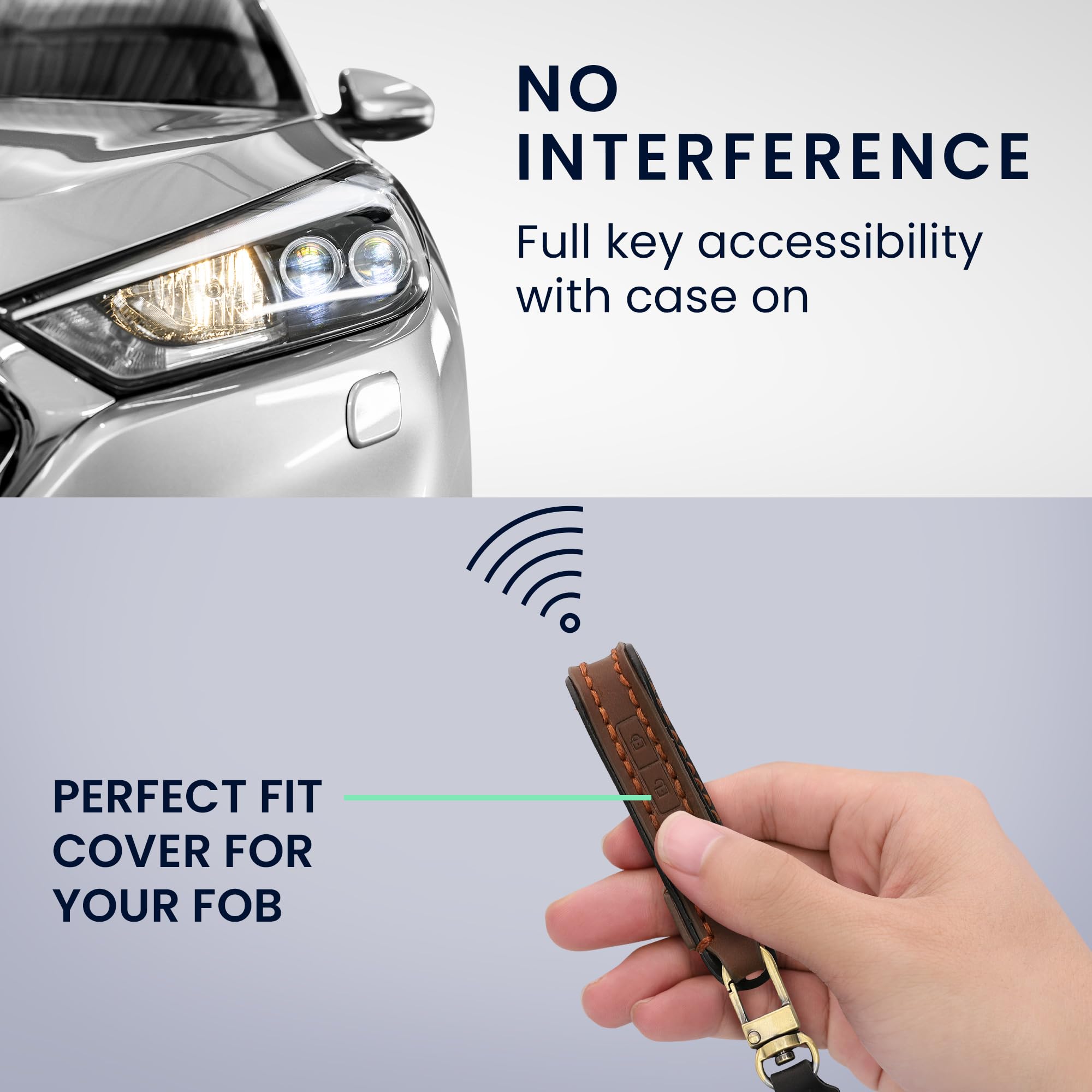 kwmobile Etui na klucze z prawdziwej skóry kompatybilne z Mazda 3-klawisz CX30 CX50 CX60 CX90 MX-30 – Premium etui na kluczyk samochodowy – skórzane etui na smart key – czarne