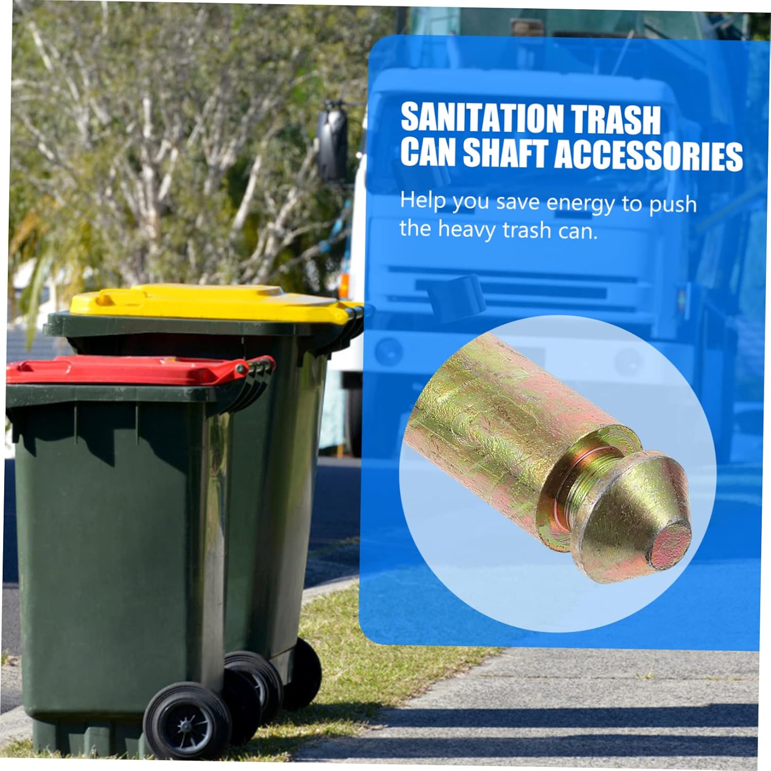 Garbage Container Shaft Replacement Trash Bin Wheel Shaft for Room Outdoor Use