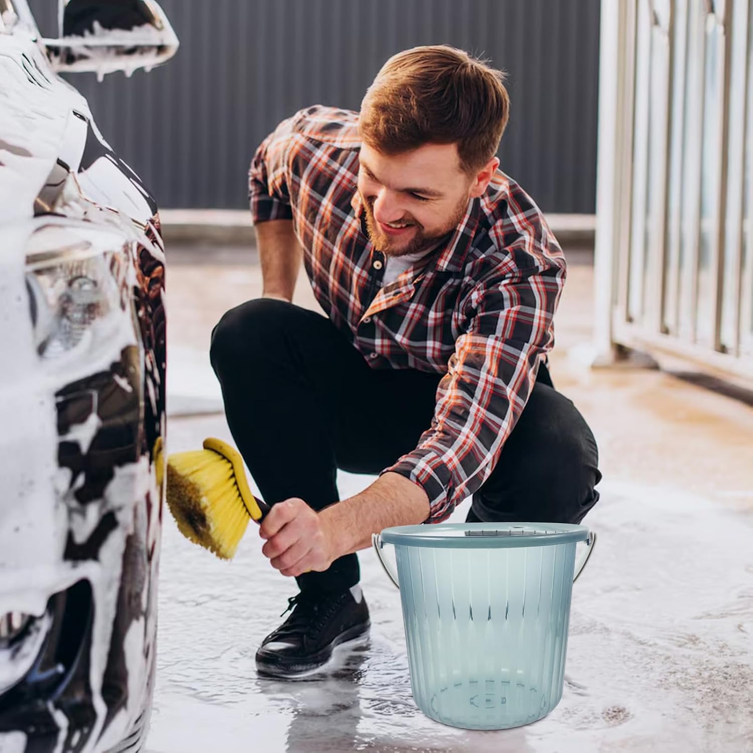 LIFKOME Water Storage Bucket Car Detailing Portable Wash Bucket for Cleaning Home Laundry Garden Use