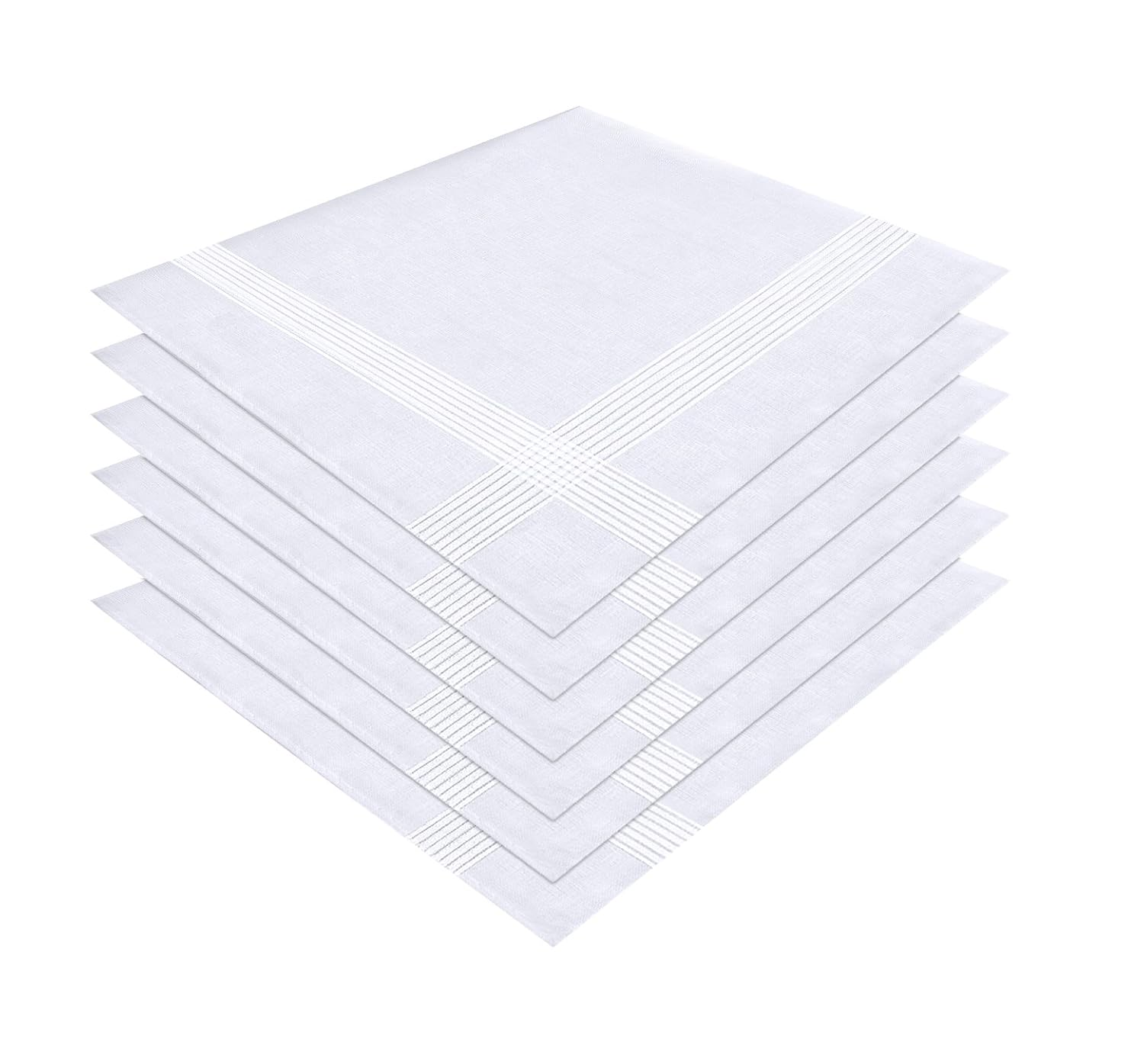 JFL Premium 100% Pure Cotton White Handkerchiefs for Men & Boys