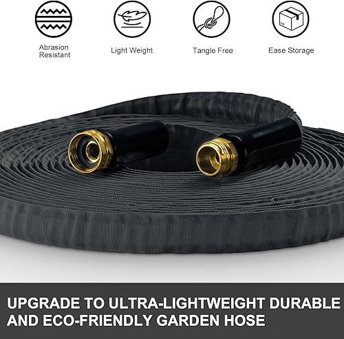 Miniatura 2 de Manguera de jardín no expansible mejorada 2024 de 50 pies, manguera de agua ultraligera flexible, resistente a las explosiones, sin plomo,