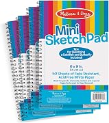 Melissa &amp; Doug Mini-Sketch Spiral-Bound Pad (6 x 9 inches) - 4-Pack Sketch Book for Kids, Kids Drawing Paper, Drawing and Coloring Pads