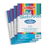 Melissa & Doug Mini-Sketch Pad, Spiral-Bound Drawing Paper, 4-Pack Bundle for Coloring, Writing or Painting (6 x 9 inches) 50 Sheets Each, Kids Drawing Pad & Art Supplies for Kids Ages 3+