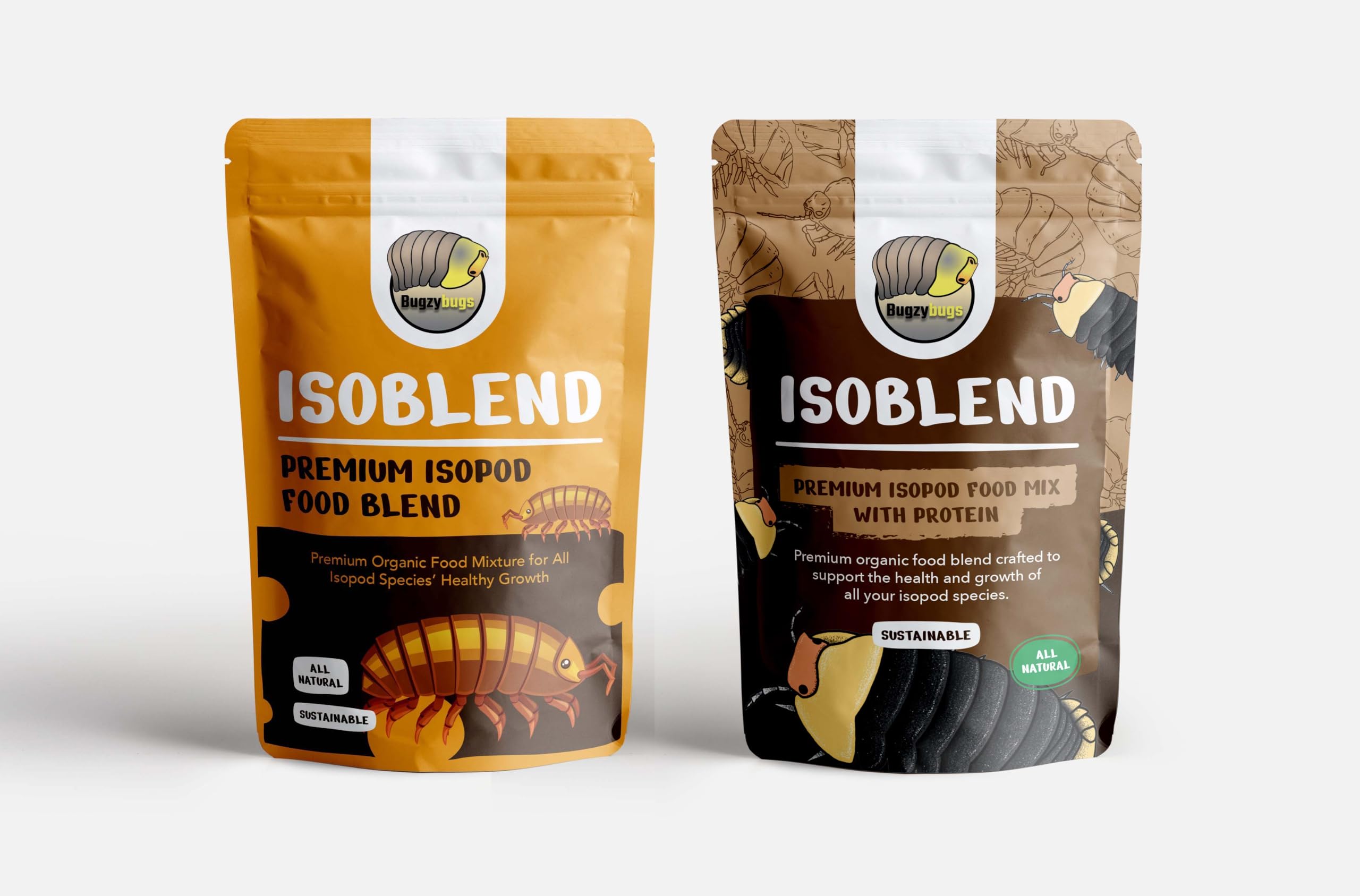 Bugzy Bugs Isoblend Premium Isopod Food Set Natural Protein and Vegetable Dry Mix for Isopods Feeder Insects