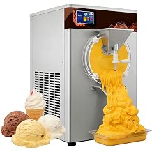 56L/h Commercial Ice Cream Machine with 5 Preset Programs, Stainless Steel Maker, Adjustable Timer & 15-Min Quick Cycle