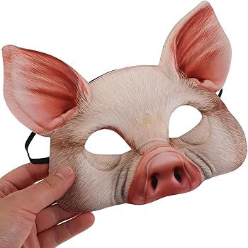 Amazon.co.jp: HosFairy ハーフフェイス アニマルマスク 豚マスク