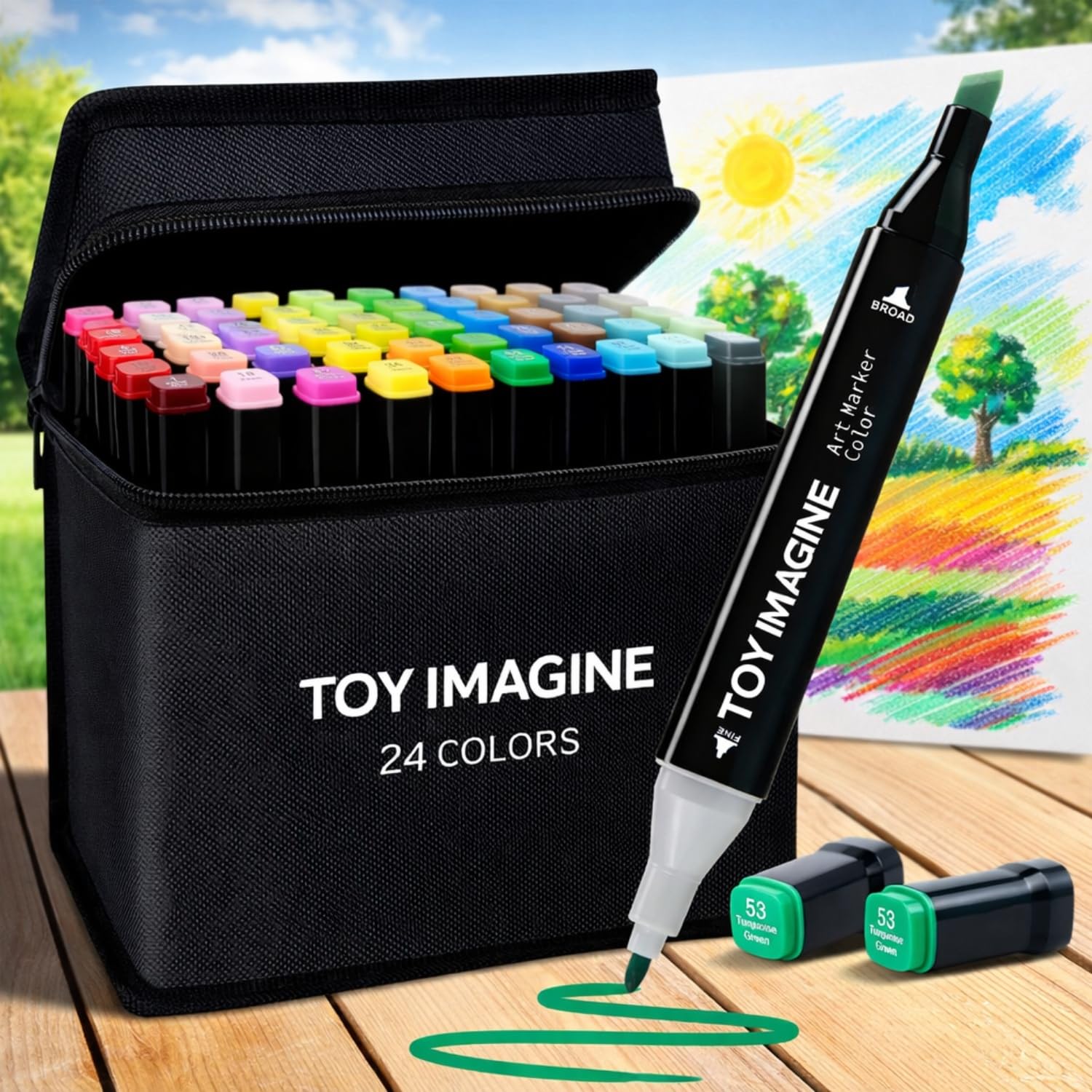 Toy Imagine Sketch Pen & Marker Set (24 Shades) for Kids, Adults & Artists | Colour Sketch Pens & Chisel Tip Markers for Drawing, Coloring, Notes & Creative Art-image-37