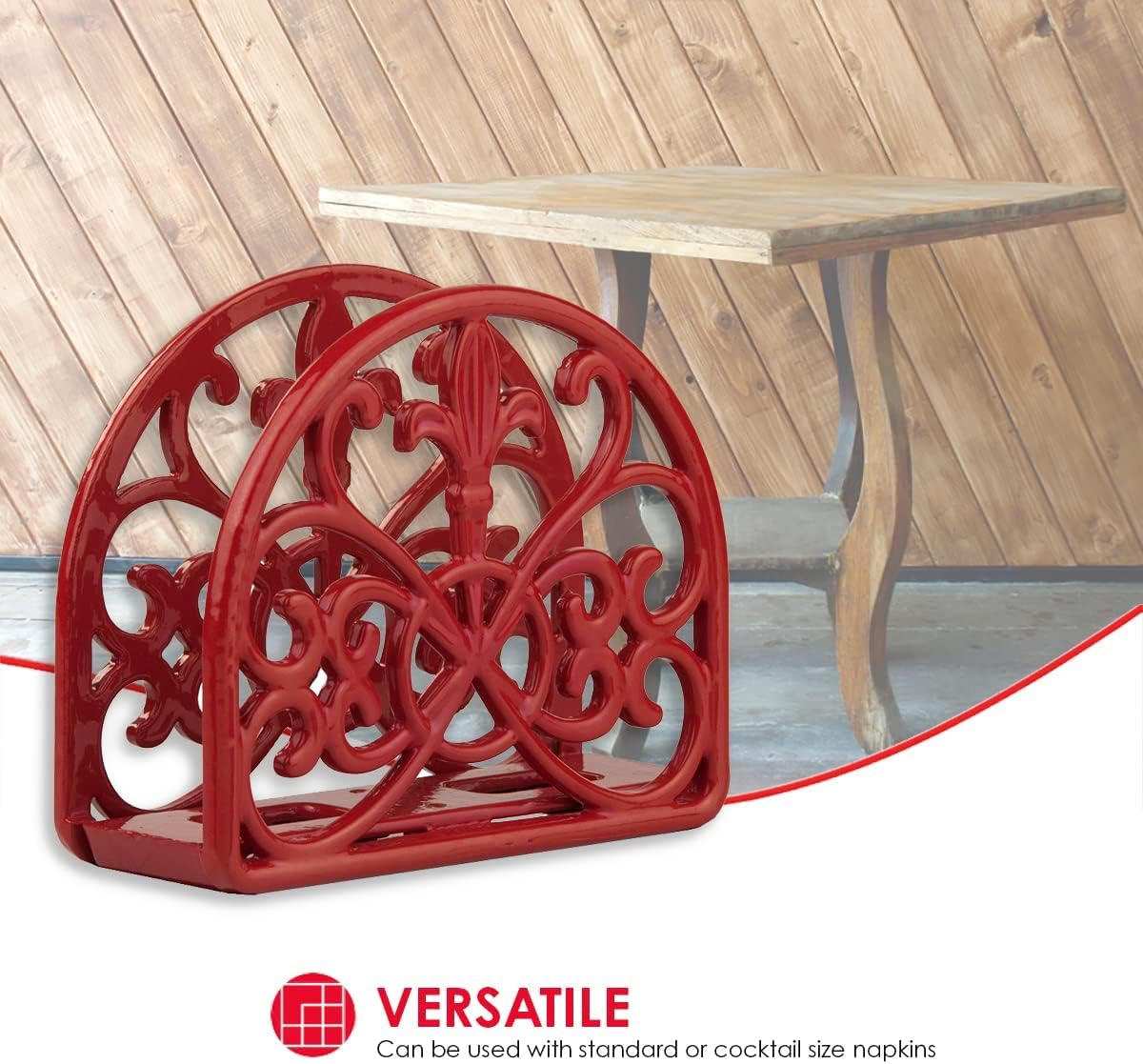 Buу 1 gеt 1 Home Basics Cast Iron Paper Napkin Holder/Freestanding Tissue Dispenser for Kitchen Countertops, Dining, Picnic Table, Indoor & Outdoor Use, Red Fеаturеd Prоduсt Home Basics Cast Iron Paper Napkin Holder/Freestanding Tissue Dispenser for Kitchen Countertops, Dining, Picnic Table, Indoor & Outdoor Use, Red