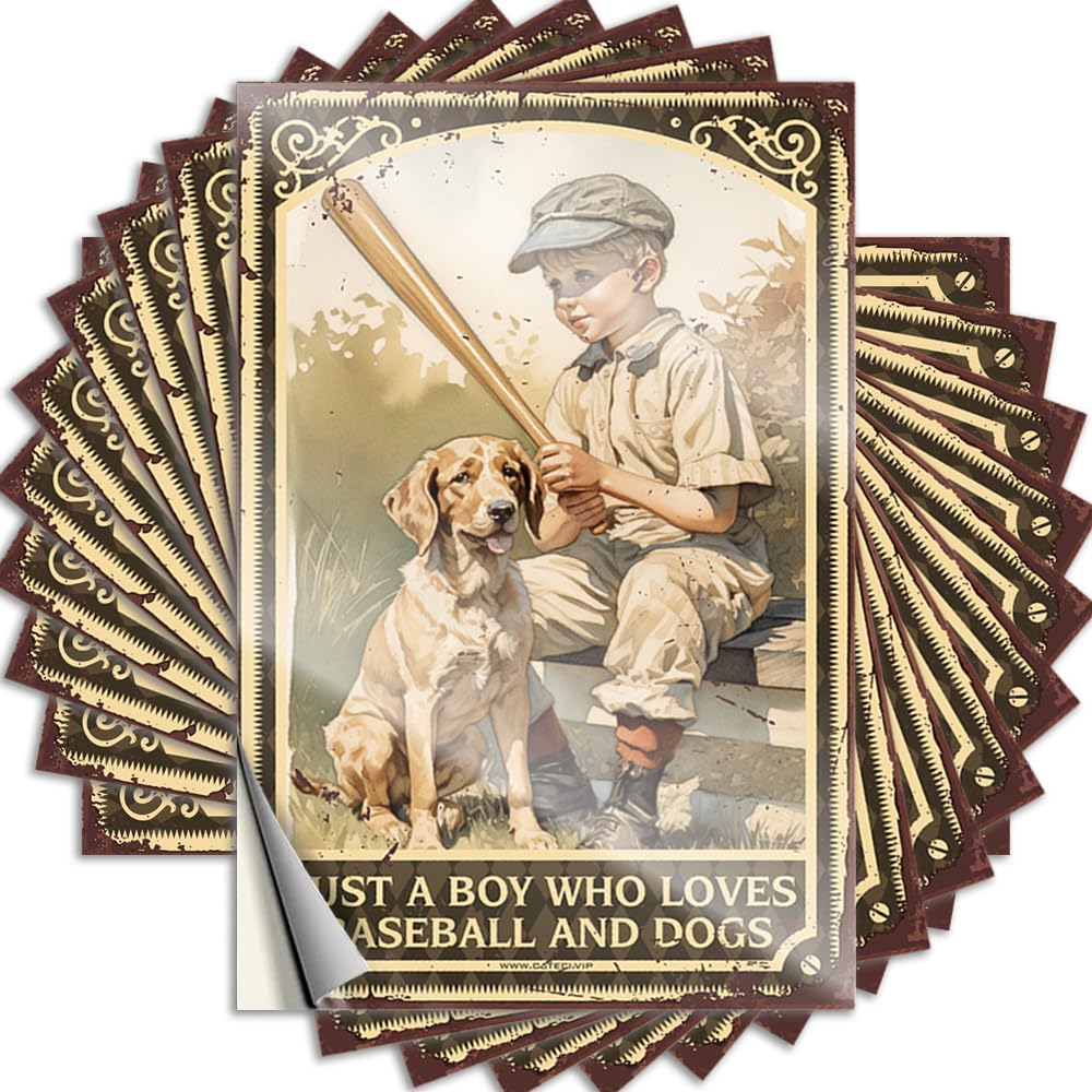 Just A Boy Who Loves Baseball and Dogs Encouragement Personalized - Tattoos Laptop Removable Vinyl Decal(8X12CM)