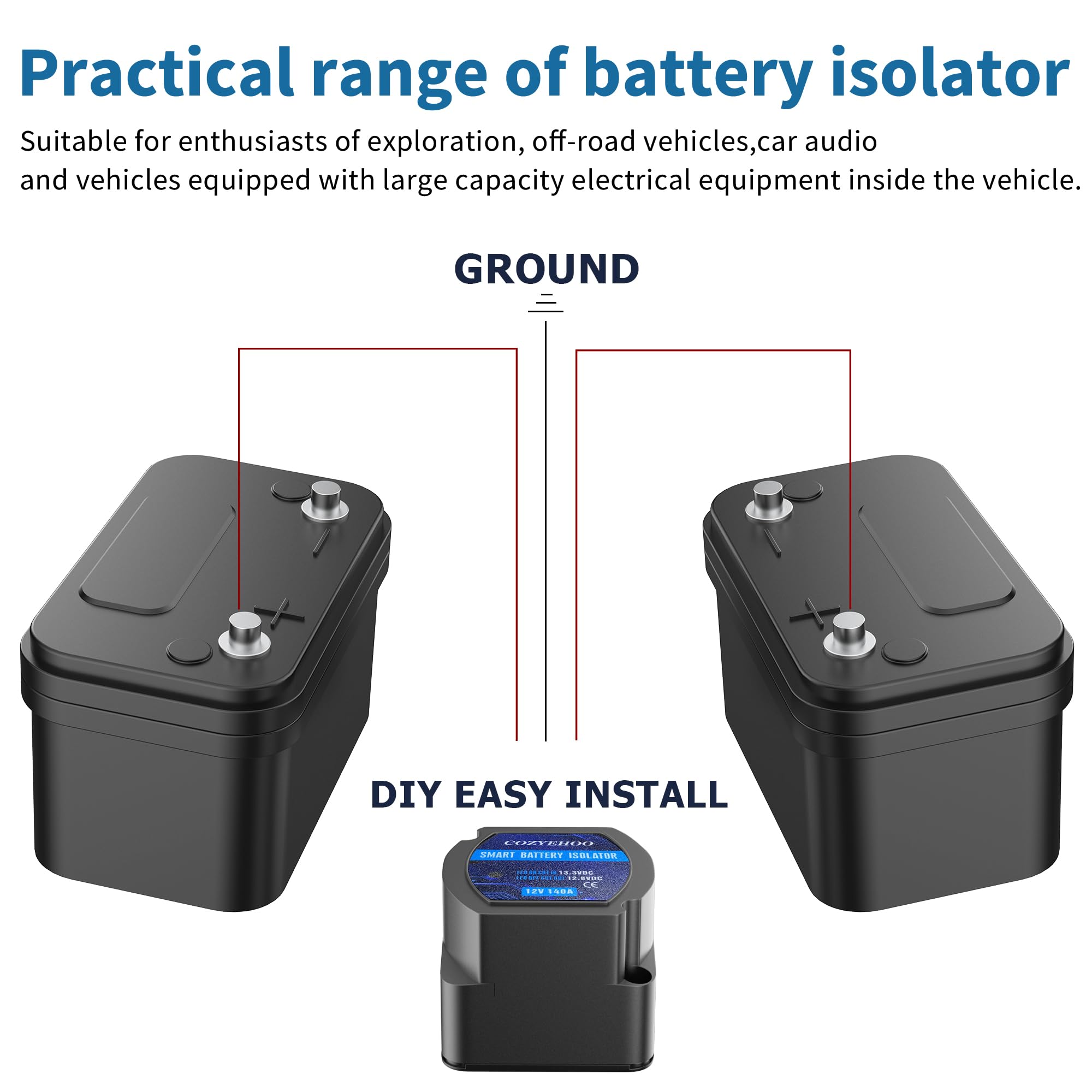 Snapklik.com : COZYEHOO 12V 140Amp Dual Battery Isolator Switch ...