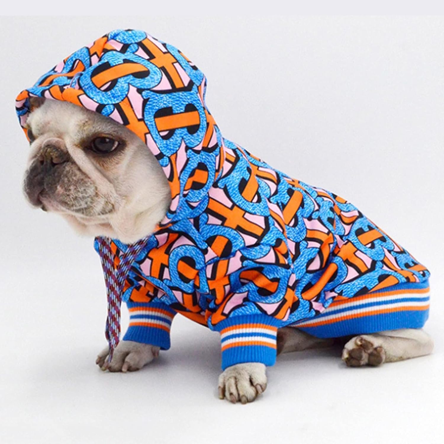 Lightweight Dog Hoodie, Soft and Comfortable Dog Jacket with Cuffs, Fashionable Dog Shirt with Hat for Small Medium Dogs Bulldog Husky