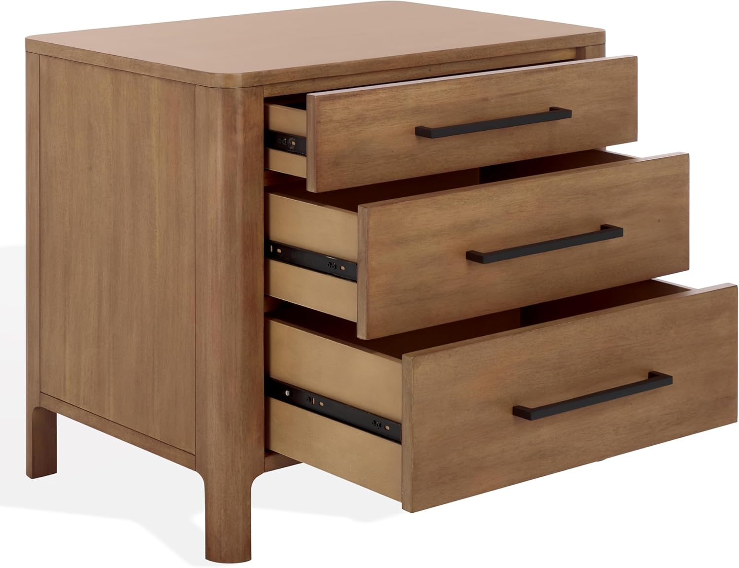 SAFAVIEH Couture Collection Abbiava Natural Brown 3-Drawer Nightstand (Fully Assembled)