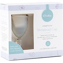 Femallay Simplicity Menstrual Silicone Cup, Period Cup, Easy to Use Medical-Grade Silicone Cup, Easy Clean and No More Leaks Period Cups, Feminine Hygiene Products - Clear, Small 25ml