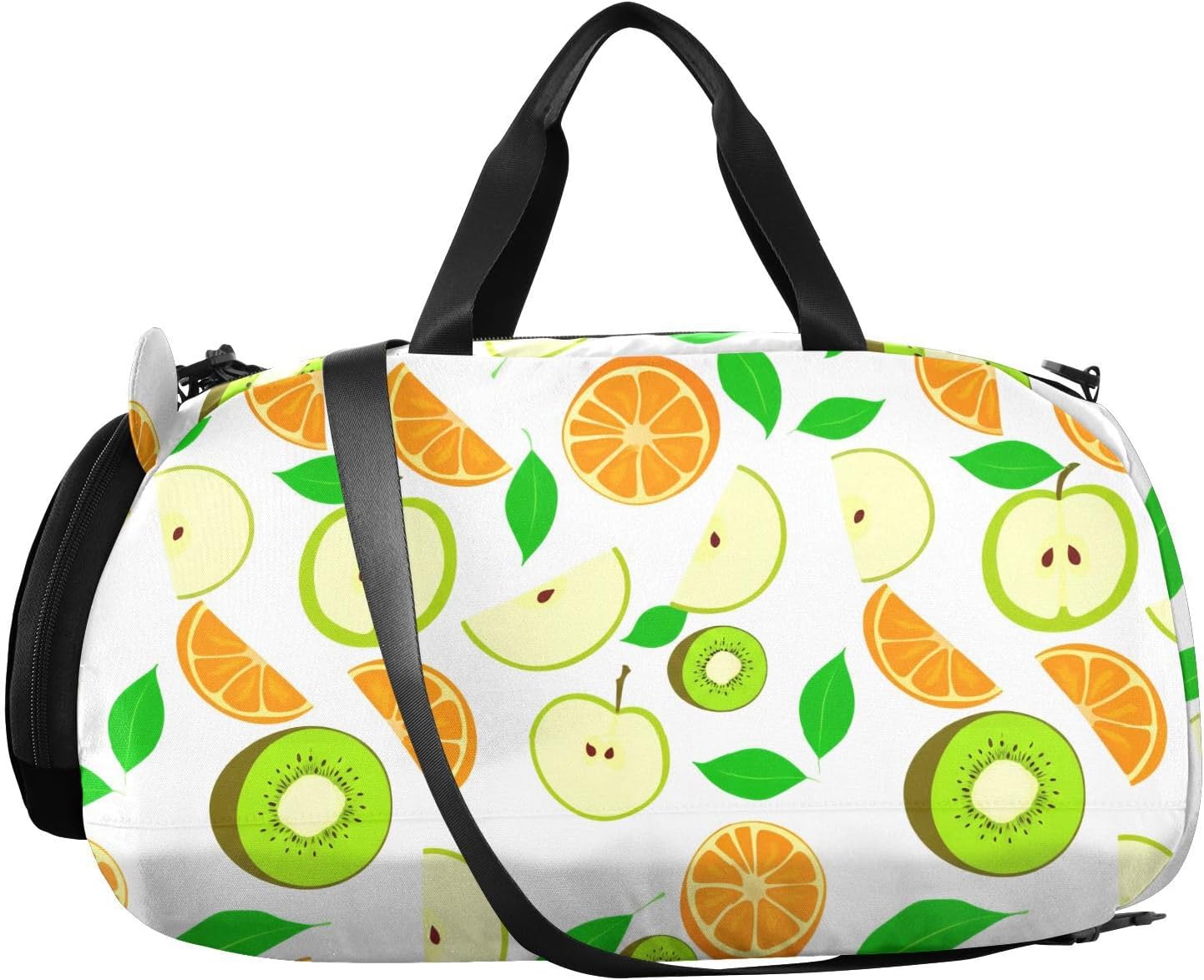 Orange Leaves Kids Travel Duffel Bag for Boys Girls Overnight Weekend Tote Bag with Shoes Compartment for Gym Sports Dance