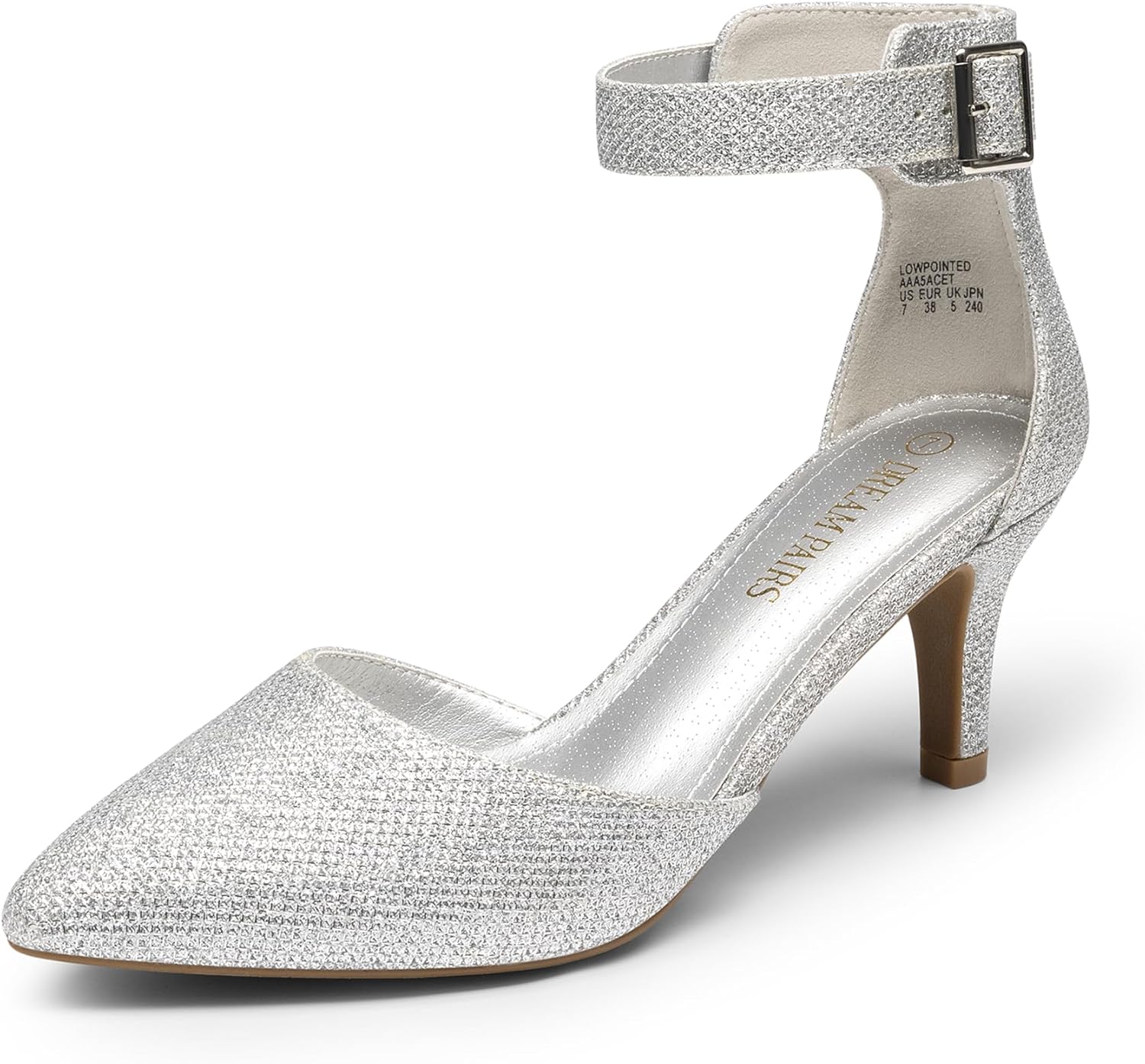 DREAM PAIRS Kitten Heel Low Heel for Women Closed Pointed Toe Pumps Wedding Party Sexy Dress Shoes Lowpointed