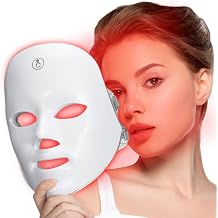 SUERBEATY Red Light Mask For Face, 7-1 Colors Red Light Face Mask, Facial Skincare At Home, Cordless, Portable and Rechargeable