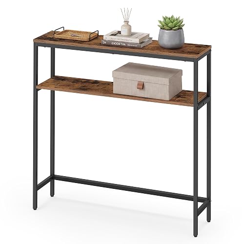 VASAGLE 31.5 Inches Console Table, 2-Tier Narrow Sofa Table with