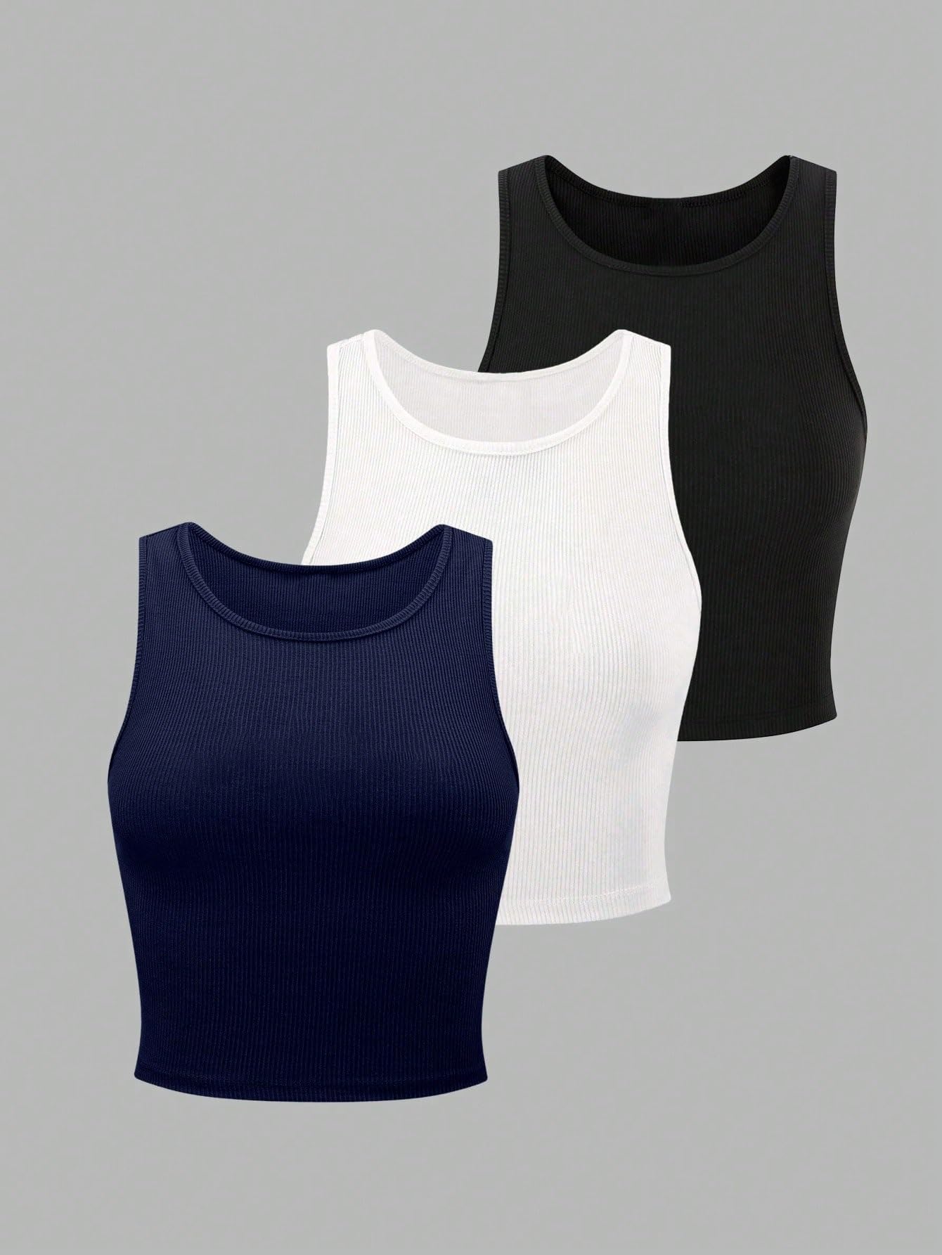 Toochki Confezione da 3 magliette corte, da donna, in cotone, stile casual