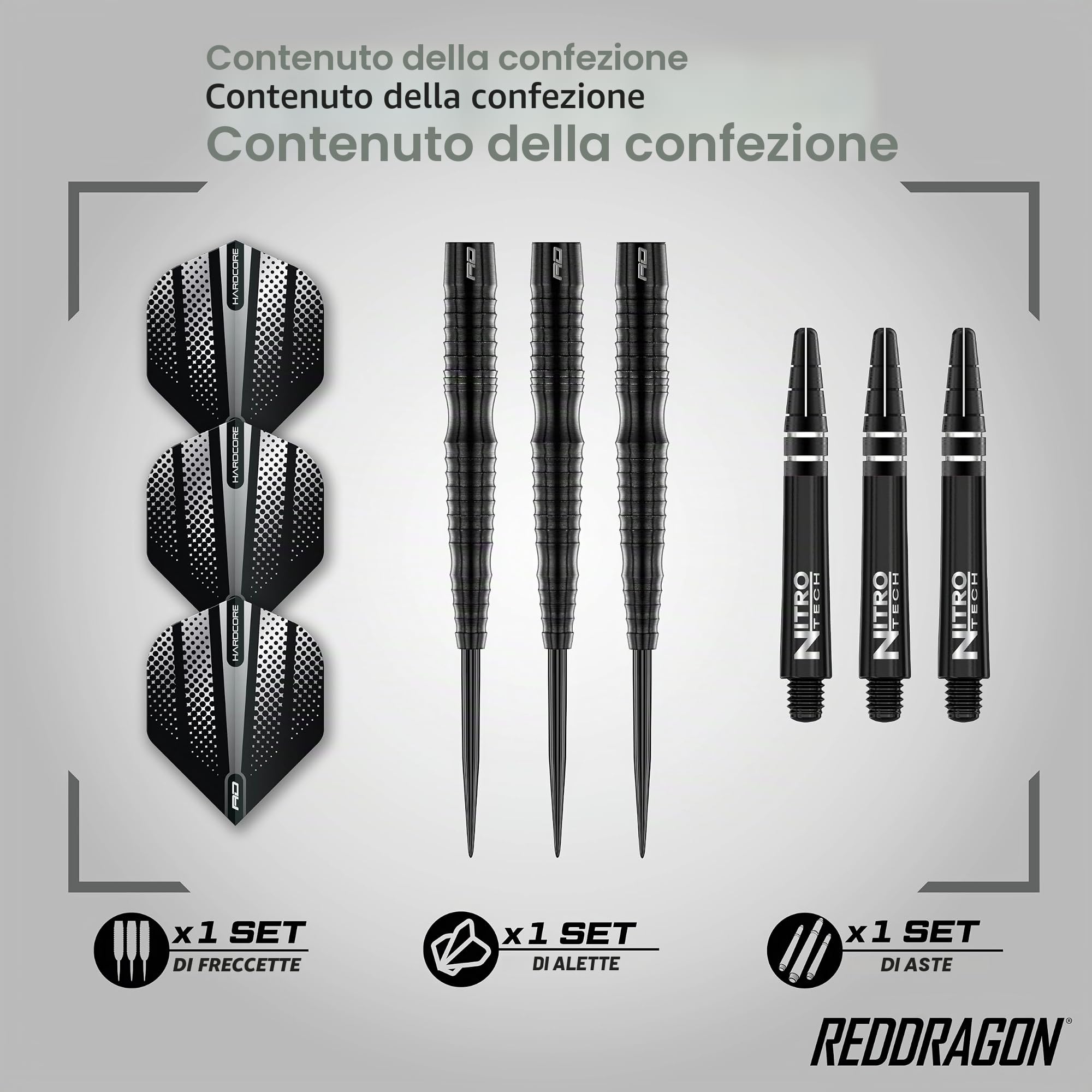 RED DRAGON Set di Freccette in tungsteno Professionale Razor Edge Extreme con Alette e steli