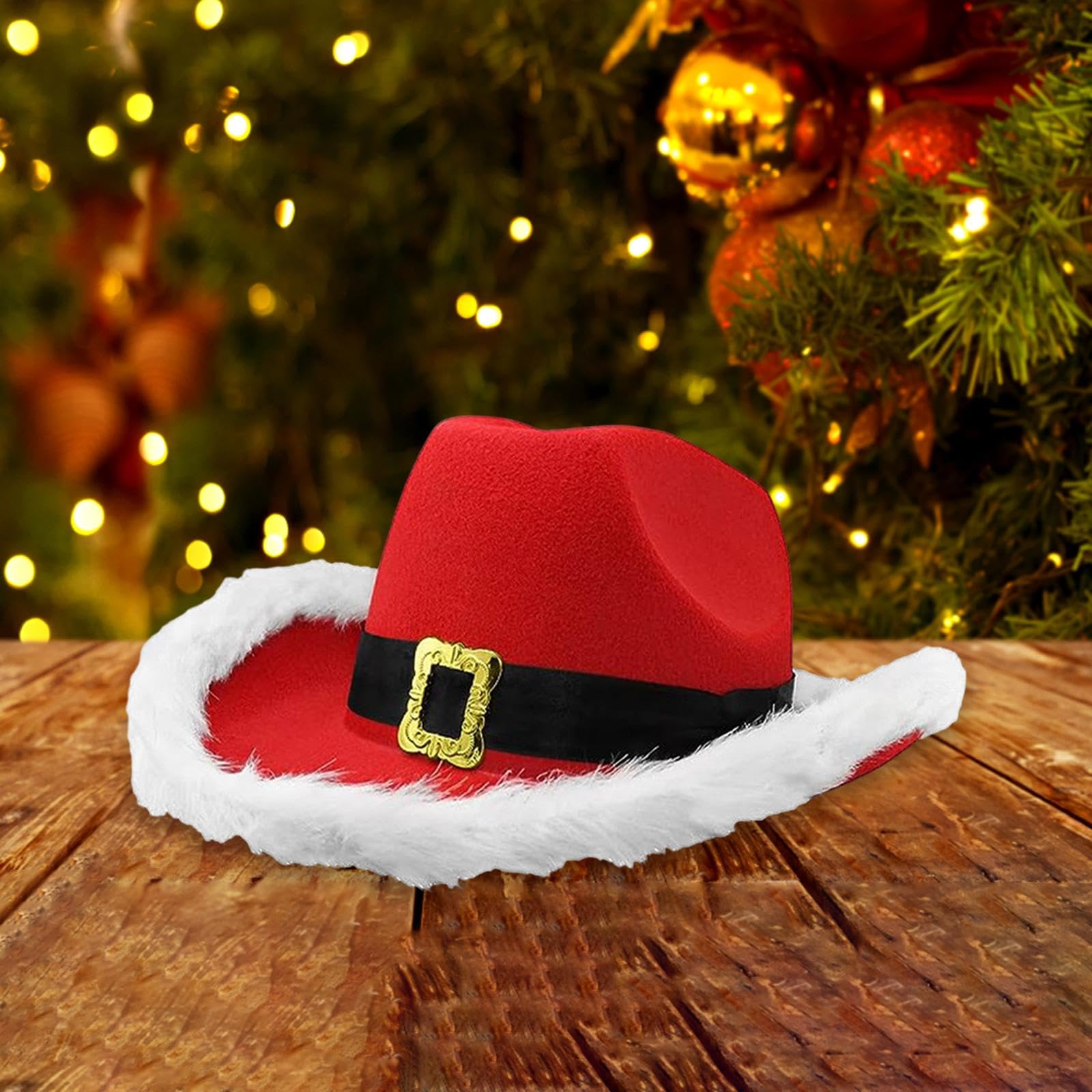 Generisch Roter Cowgirl Hut - Weihnachtsmann Kostü Produktbild-Vorschau 2