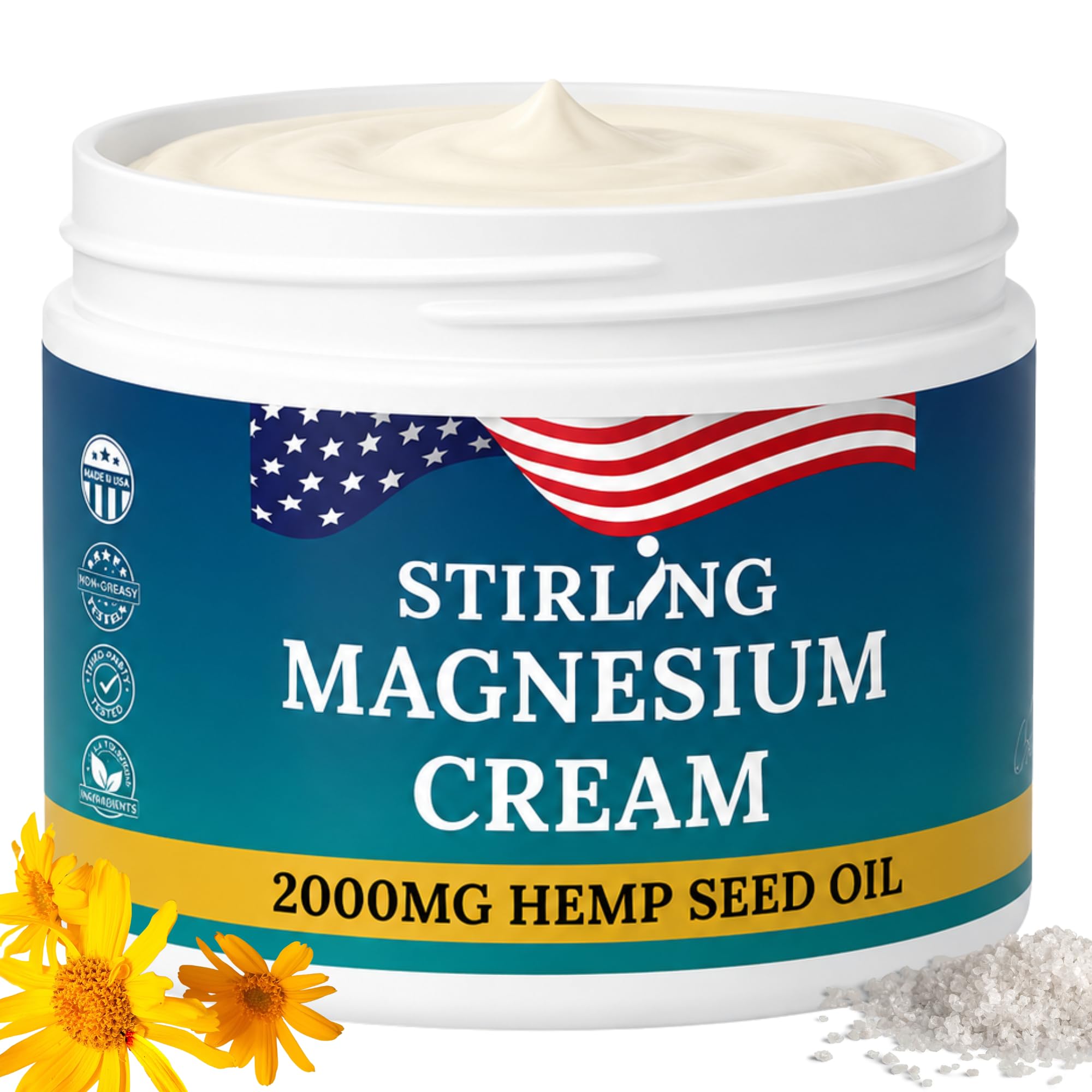Amazon.com : STIRLING Magnesium Cream 2000mg Hemp Seed Oil, Dead