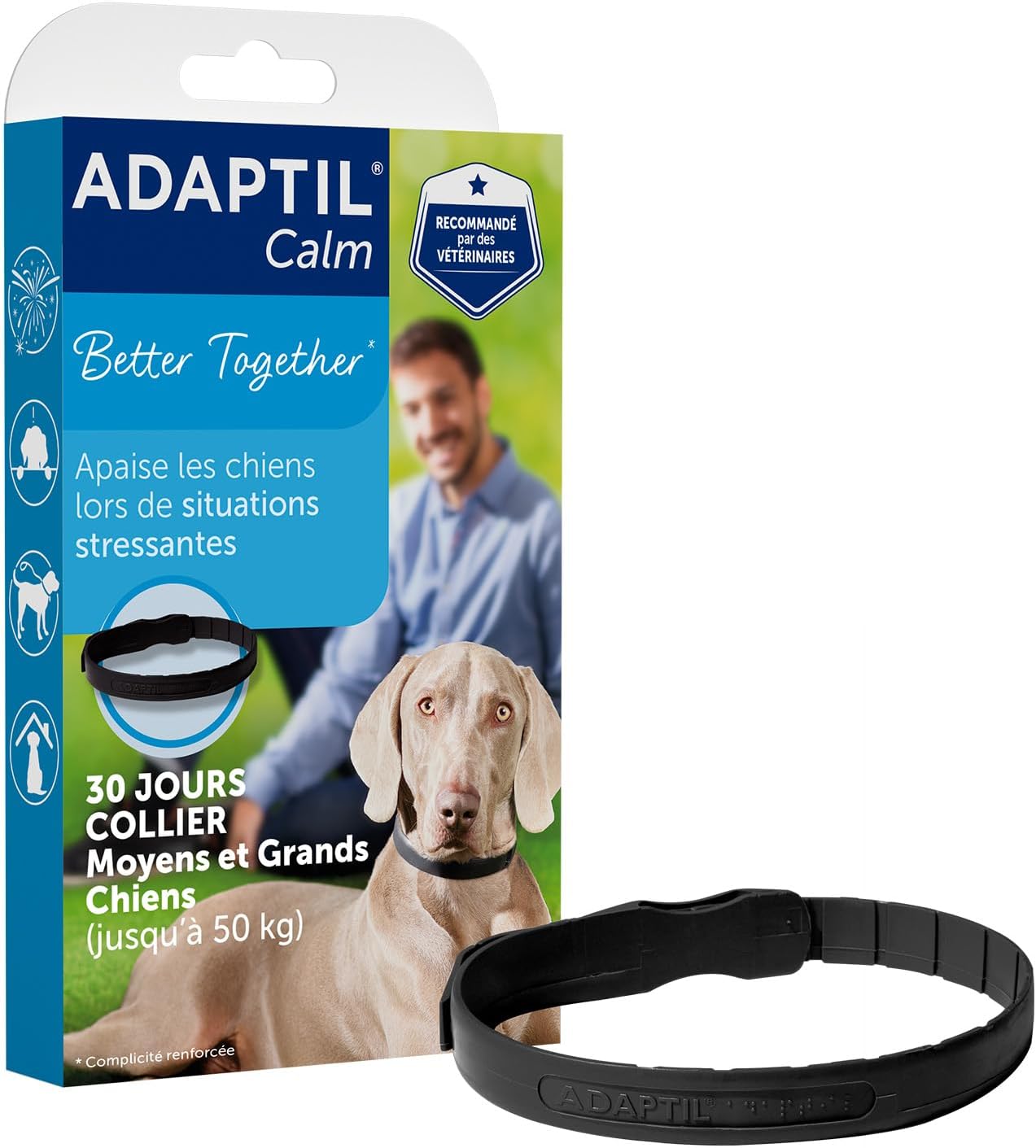 Adaptil Calming Pheromone Collar for Medium Large Dogs. Max Adjustable Neck Size 24.5 Inch