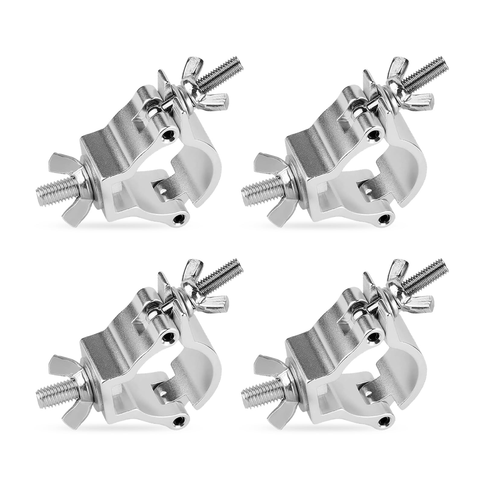 4 Stück Truss O Clamp, 30-35mm Bühnenbeleuchtung Halterung Traversen Klammern Aluminium Truss Haken für Bühnenlichter Hanging Bracket 80KG Ladekapazität (Silber)