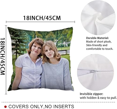 Miniatura 5 de Kufutee Funda de almohada personalizable con fotos o texto, funda de cojín cuadrada para decoración de sofá entrenador (mamá)